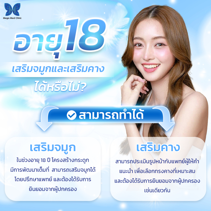 อายุ 18 ปี สามารถเสริมจมูกและเสริมคางได้ไหม?